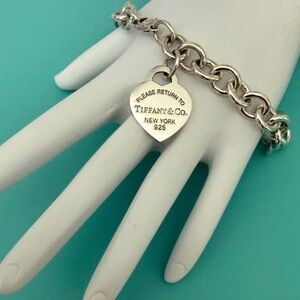 🩵9 1/2” XL Tiffany & Co. Iconic Please ReturnTo Tiffany Heart Tag Bracelet
